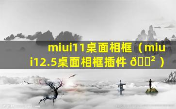 miui11桌面相框（miui12.5桌面相框插件 🌲 ）